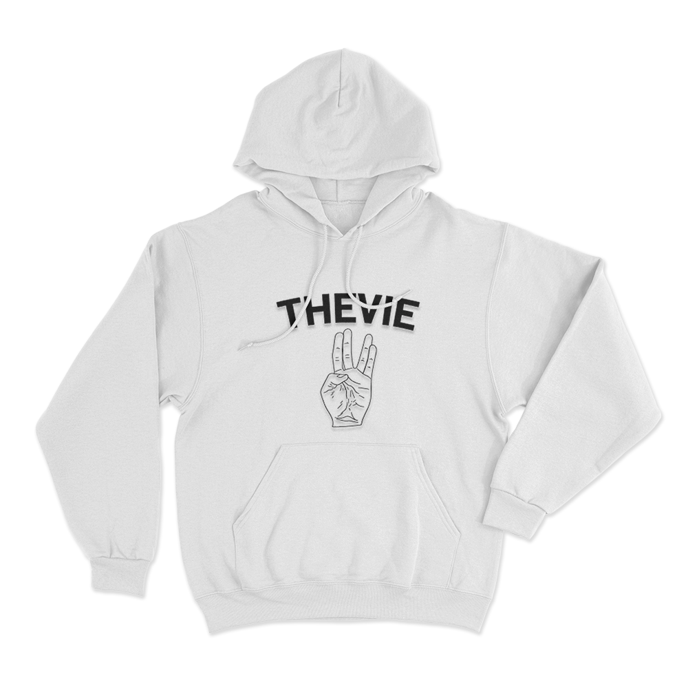 The Vie Hand Unisex Hoodie White The Vie Hand Unisex Hoodie White