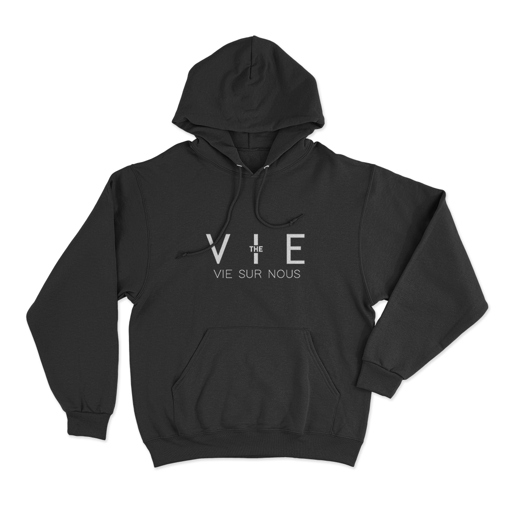 The Vie Sur Nous Typography Unisex Hoodie Black The Vie Sur Nous Typography Unisex Hoodie Black