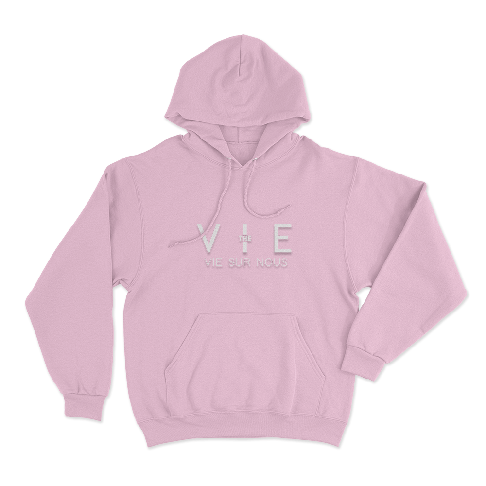The Vie Sur Nous Typography Unisex Hoodie Pink The Vie Sur Nous Typography Unisex Hoodie Pink